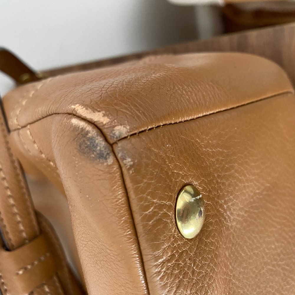 Coach Brown Leather Bag with Laptop Sleeve - Picture 7 of 7